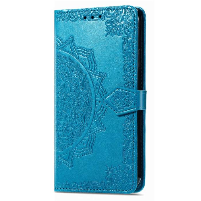 OEM - Plånboksfodral för Samsung Galaxy S26 Mandala Blommor Konstläder - Blå