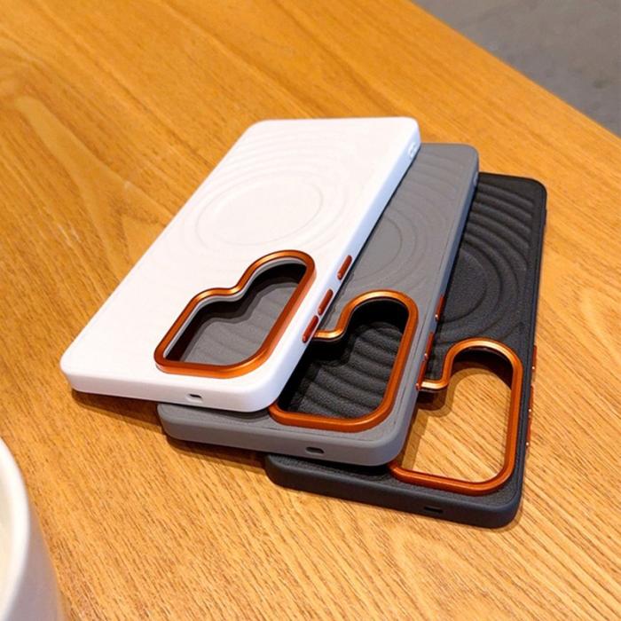 OEM - Mobilskal för Samsung Galaxy S26 Plus Magnetiskt Konstläder - Vit