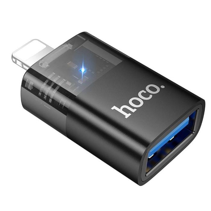 Hoco - Hoco USB-A Till Lightning Adapter UA36 - Svart