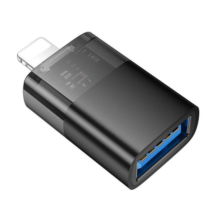 Hoco - Hoco USB-A Till Lightning Adapter UA36 - Svart