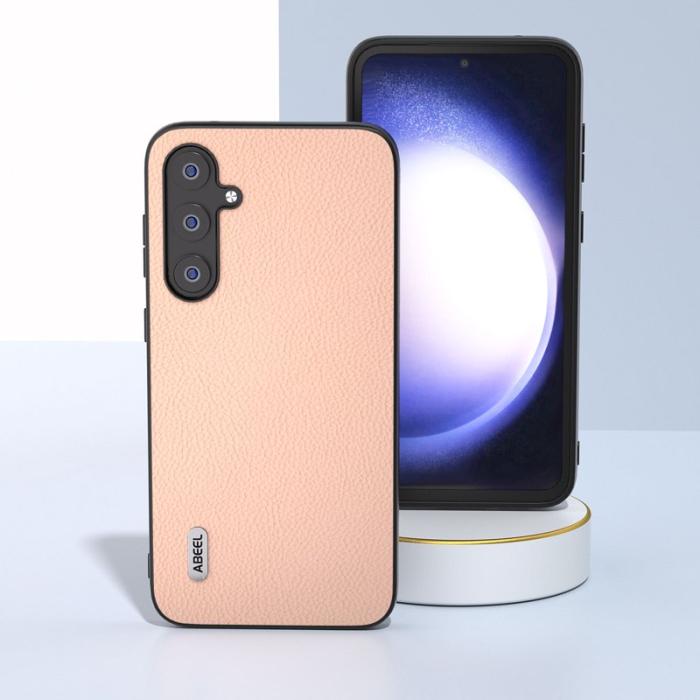 ABEEL - ABEEL Mobilskal till Samsung Galaxy S23 FE Äkta Läder - Rosa
