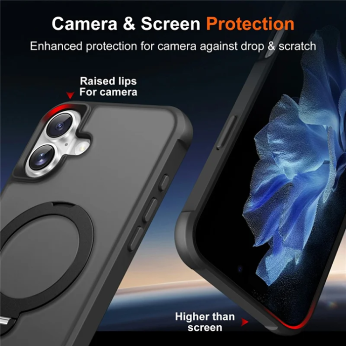 A-One Brand - iPhone 17 Mobilskal MagSafe Kickstand TPU + PC - Svart