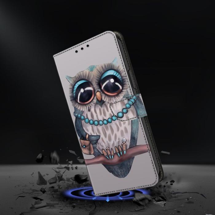 OEM - Samsung Galaxy S26 Plånboksfodral Fällbart Ställ Konstläder Mönster - Uggla