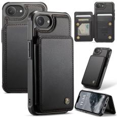 Caseme - CASEME C22 iPhone 16e Fodral Konstl&auml;der med RFID, Svart