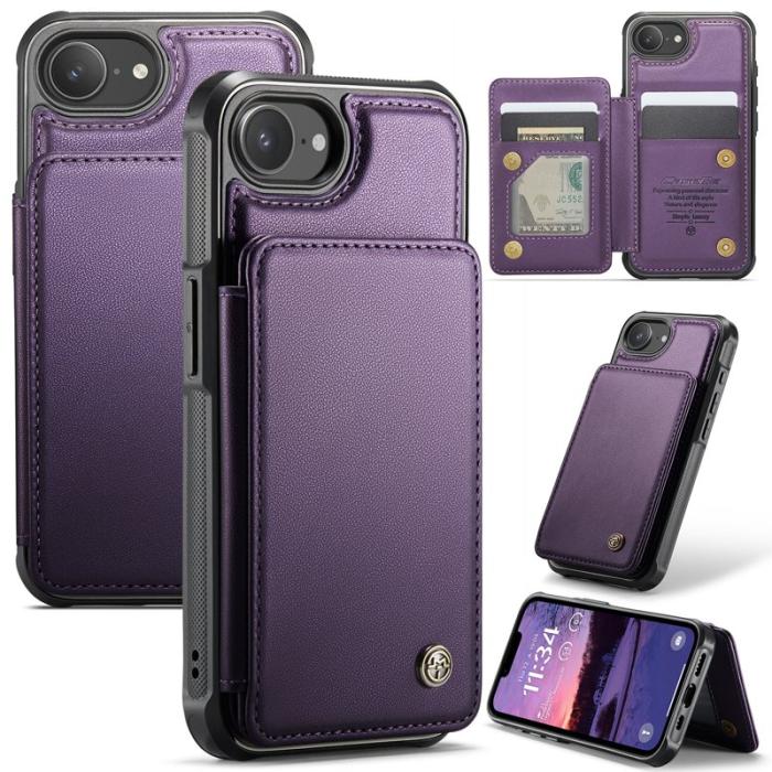 Caseme - CASEME C22 iPhone 16e Fodral Konstläder med RFID, Lila