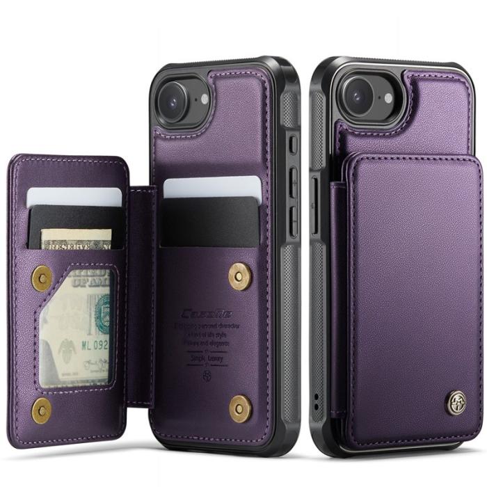 Caseme - CASEME C22 iPhone 16e Fodral Konstläder med RFID, Lila