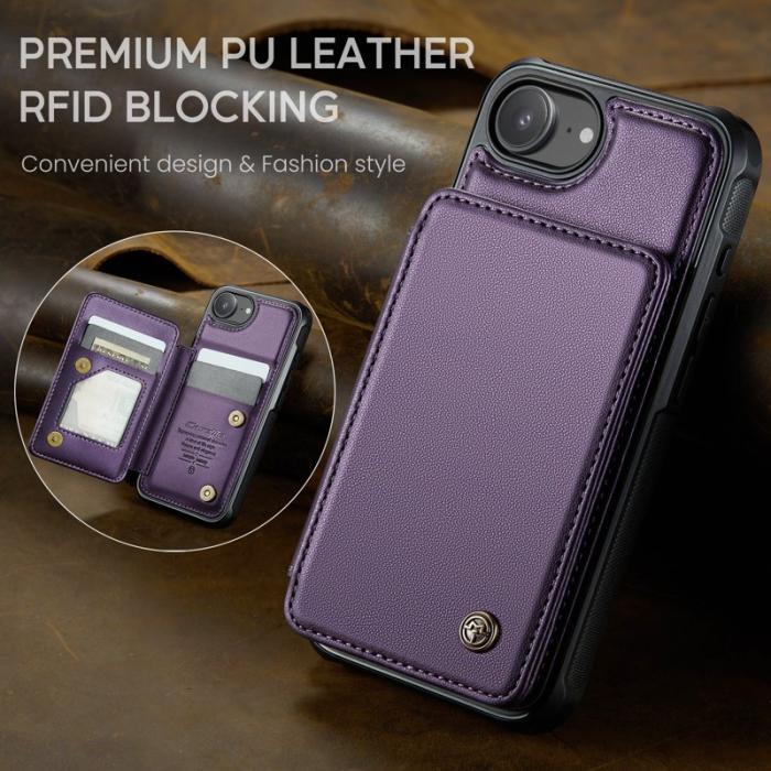 Caseme - CASEME C22 iPhone 16e Fodral Konstläder med RFID, Lila