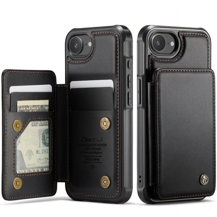Caseme - CASEME C22 iPhone 16e Fodral Konstläder med RFID, Svart