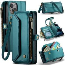 Caseme - CASEME Pl&aring;nboksfodral Konstl&auml;der f&ouml;r iPhone 13 mini med kortfack - Gr&ouml;n
