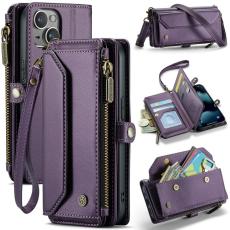 Caseme - CASEME Pl&aring;nboksfodral Konstl&auml;der f&ouml;r iPhone 13 mini med kortfack - Lila