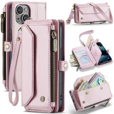Caseme - CASEME Pl&aring;nboksfodral Konstl&auml;der f&ouml;r iPhone 13 mini med kortfack - Rosa