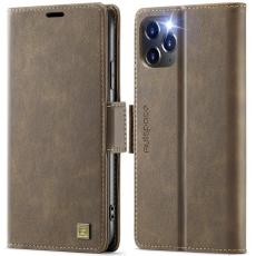 AUTSPACE - AUTSPACE iPhone 11 Pro Fodral Retro Konstl&auml;der - Brun - RFID-Skydd