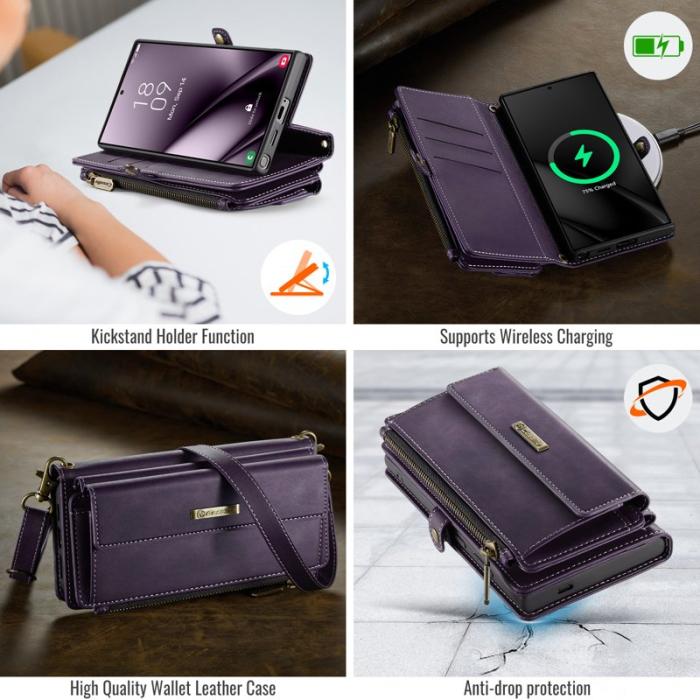 Caseme - CASEME C39 Mobilskal till Samsung Galaxy S25 Ultra RFID-Skydd Låsning Lila