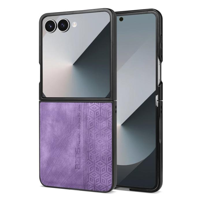 AZNS - AZNS Samsung Galaxy Z Flip7 Fodral Imprinted KonstLäder - Lila