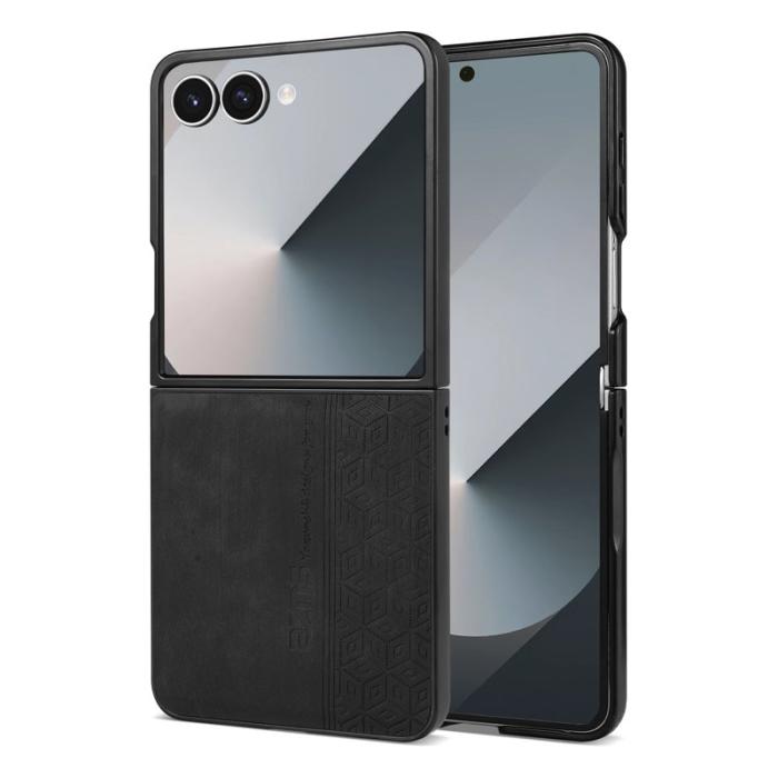AZNS - AZNS Samsung Galaxy Z Flip7 Fodral Imprinted KonstLäder - Svart
