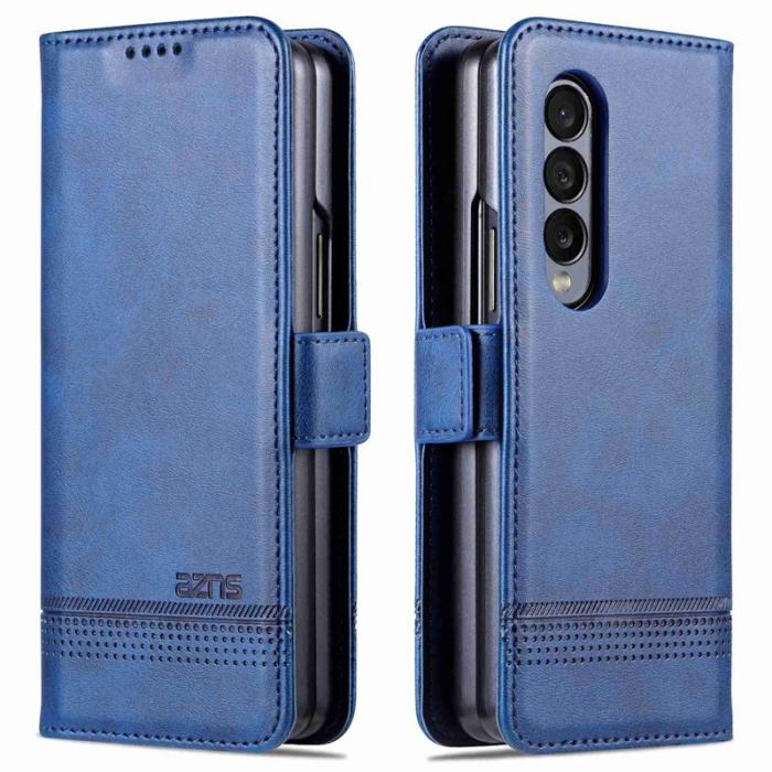 AZNS - AZNS Samsung Galaxy Z Fold3 5G Plånboksfodral Konstläder - Blå