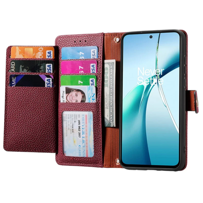 A-One Brand - Xiaomi 15 Ultra Plånboksfodral RFID Blocking Zipper - Röd