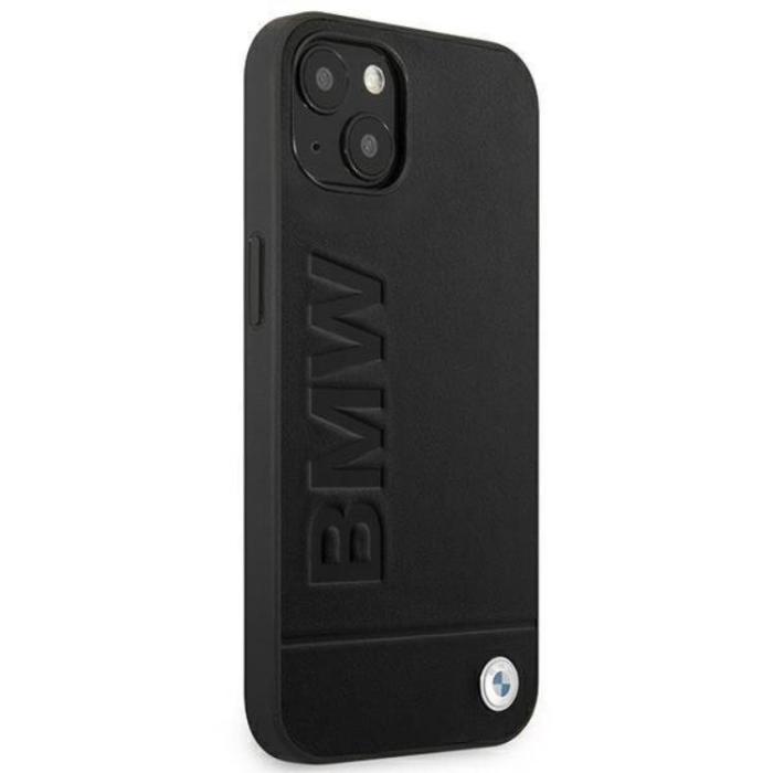 BMW - BMW iPhone 14 Plus Skal Läder Stamp - Svart
