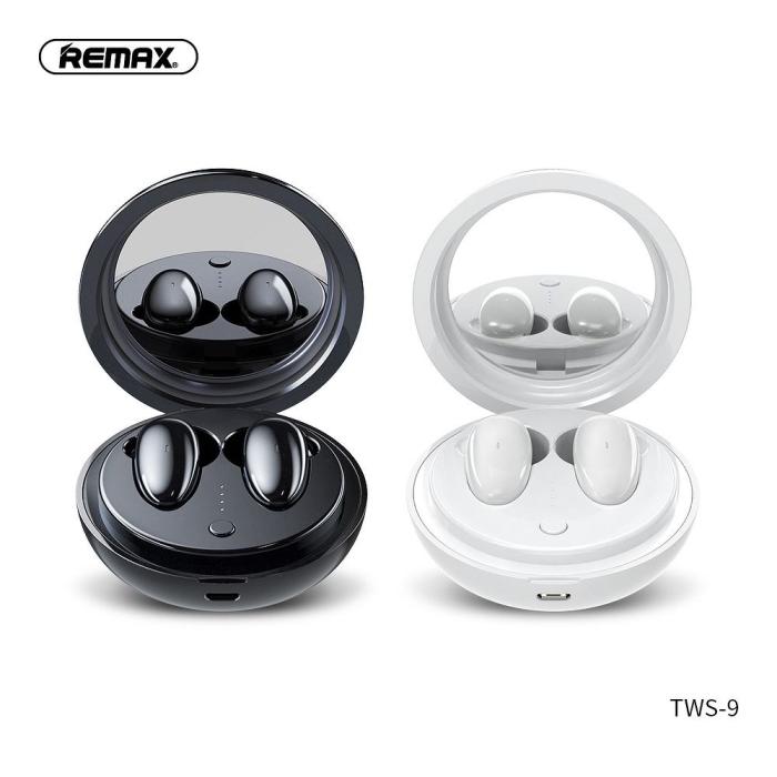 Remax - REMAX Trådlös Stereo Hörlurar TWS-9 med dockningsstation - Svart