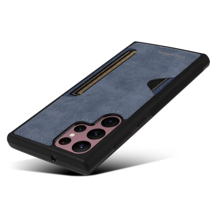 FORWENW - FORWENW F5 Series Samsung Galaxy S24 Ultra Fodral KonstLäder - Blå