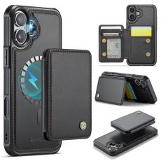 JEEHOOD - JEEHOOD J05 Fodral f&ouml;r iPhone 17 i Konstl&auml;der med Magnetisk V&auml;ska - Svart