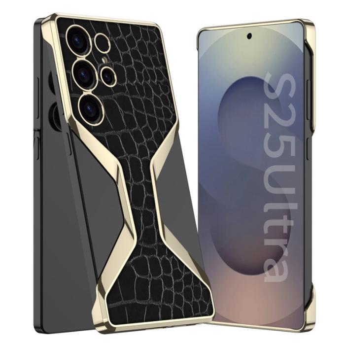 GKK - GKK Samsung Galaxy S25 Ultra Fodral Crocodile Textur - Svart