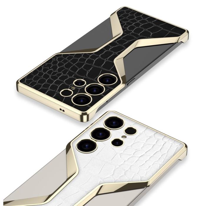 GKK - GKK Samsung Galaxy S25 Ultra Fodral Crocodile Textur - Svart