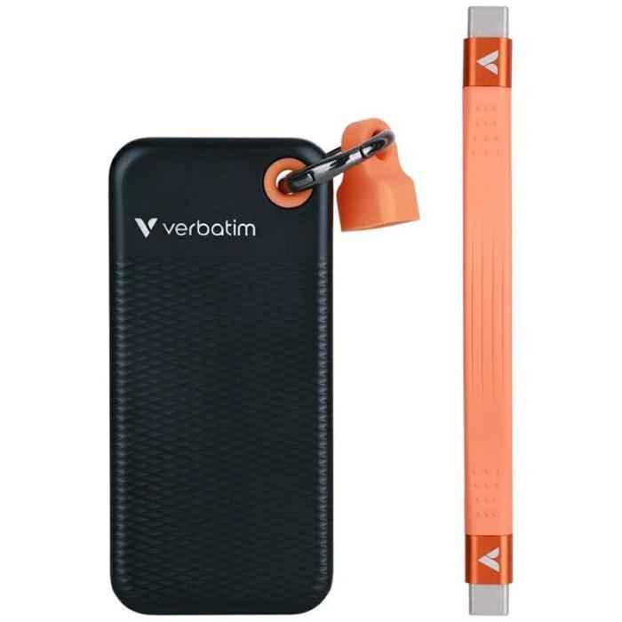 Verbatim - Verbatim Extern hårddisk Pocket SSD 256GB USB-C 3.2 Gen 2 - Svart/Orange
