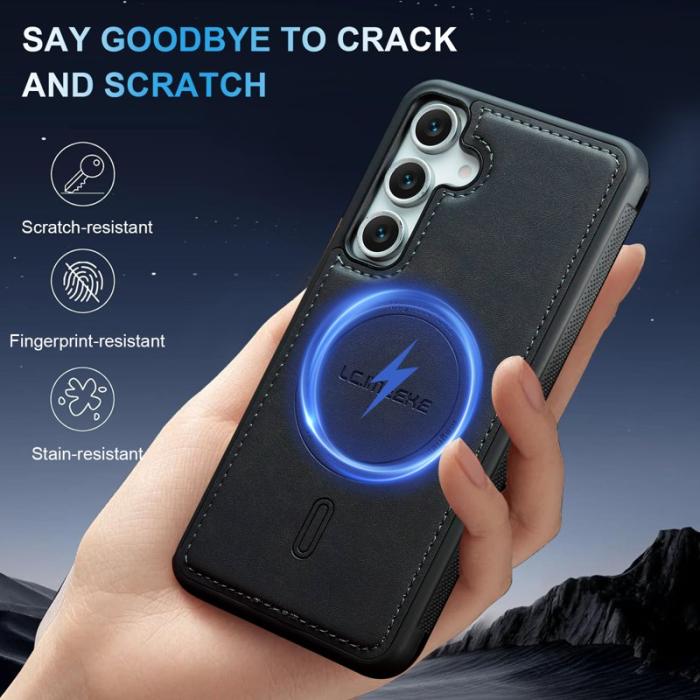 LC.imeeke - LC.IMEEKE L6 Fodral KonstLäder för Samsung Galaxy A16 - Svart