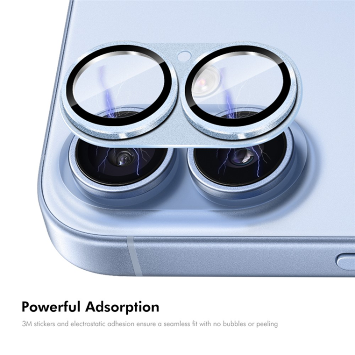 HAT PRINCE - Hat Prince iPhone 17 Härdat Glas Kameralinsskydd AR Metal - Baby Blå