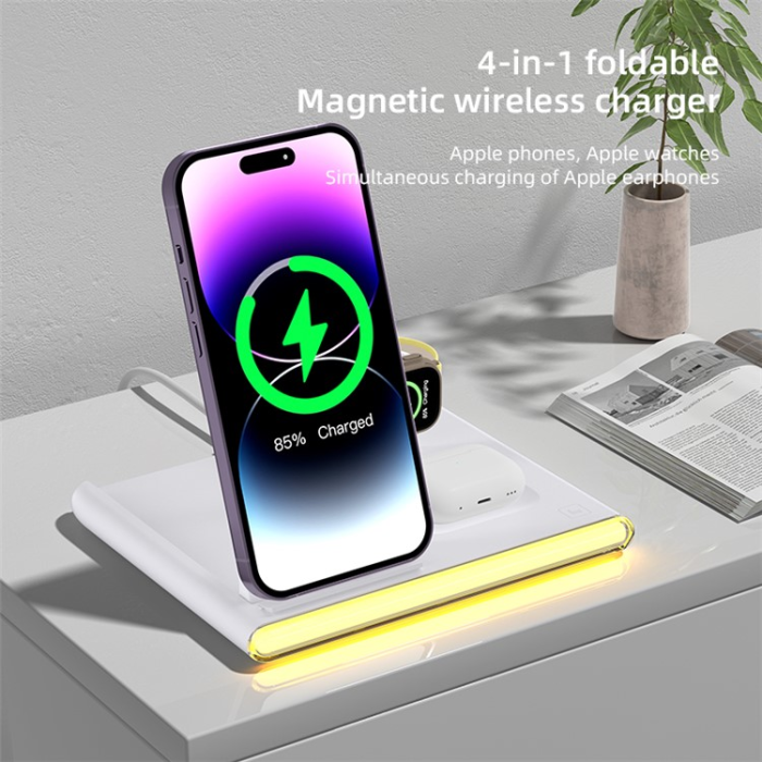 OEM - Trådlös Laddare iPhone, Airpods, Apple/Galaxy Watch C27 - Vit