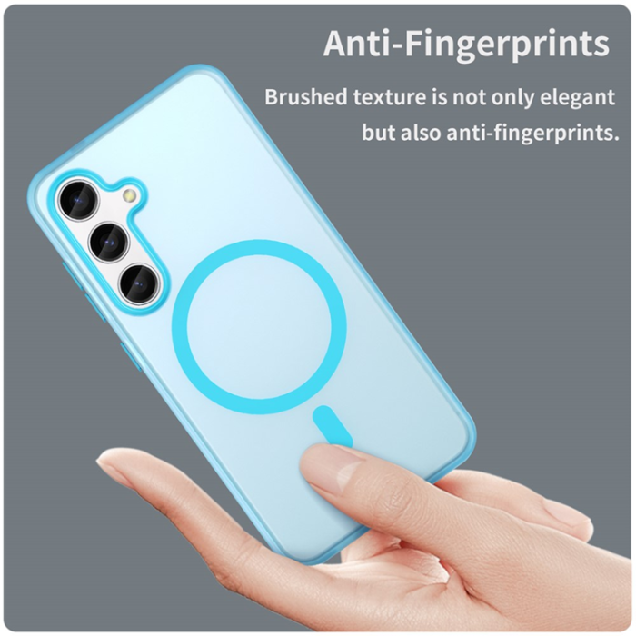 A-One Brand - Galaxy S25 Plus/S24 Plus Mobilskal MagSafe Frost - Blå