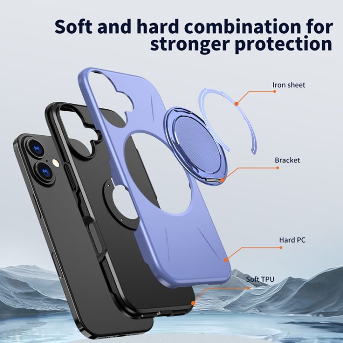 A-One Brand - iPhone 16 Plus Mobilskal MagSafe Rotating Kickstand TPU + PC