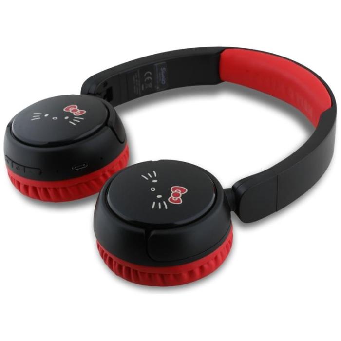 Hello Kitty - Hello Kitty On-Ear Hörlurar Trådlösa Bluetooth Face Logo - Röd