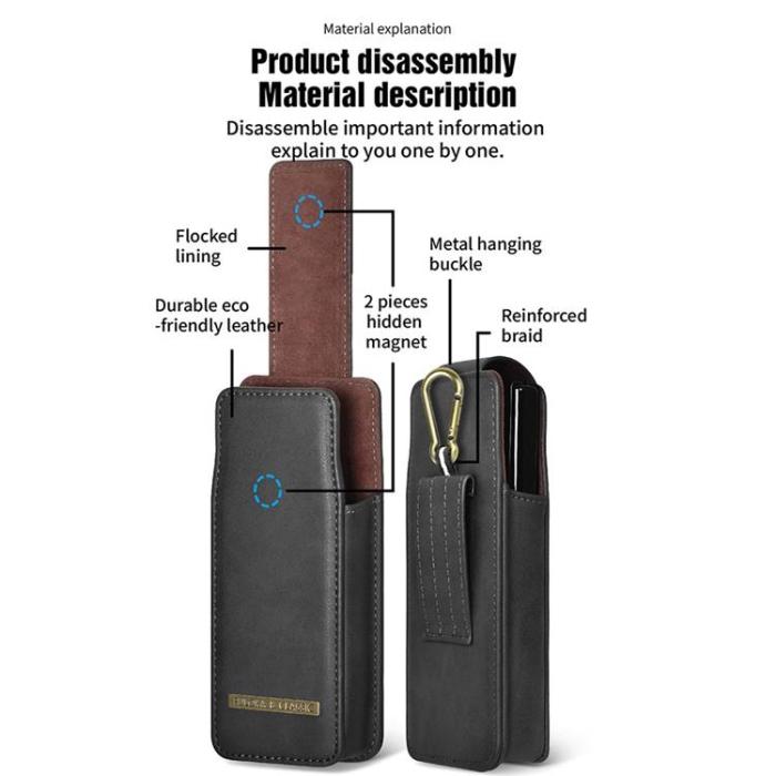 PULOKA - PULOKA Galaxy Z Fold 5/4/3 Bältesväskor Holster Vertical - Svart