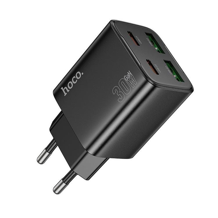 Hoco Snabbladdare PD 30W 2xUSB-A 2xUSB-C QC3.0 3A N56 - Svart | 505295 | AlltMobil