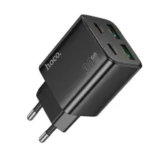 Hoco - Hoco Snabbladdare PD 30W 2xUSB-A 2xUSB-C QC3.0 3A N56 - Svart