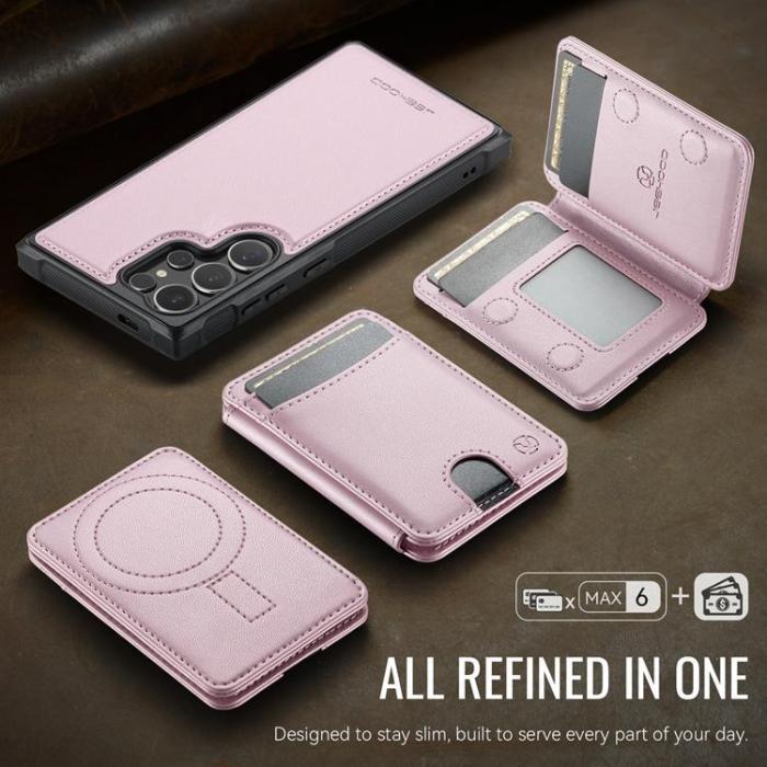 OEM - JEEHOOD Samsung Galaxy S24 Ultra Fodral KonstLäder - Rosa