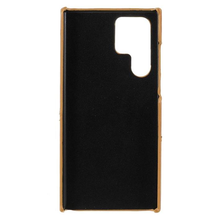 OEM - Kortplats Läder Skal Galaxy S22 - Brun