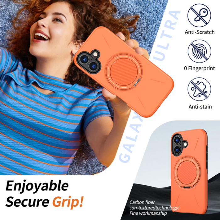 A-One Brand - Mobilskal till iPhone 16 MagSafe Rotating Kickstand TPU + PC
