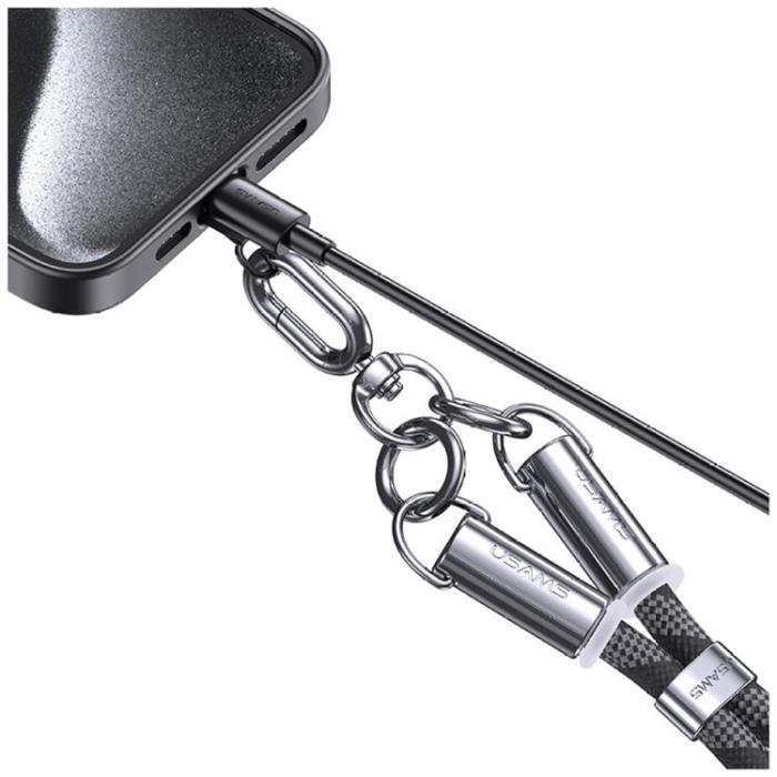 USAMS - USAMS USB-C Till Lightning Kabel 1.2m Lanyard - Grön