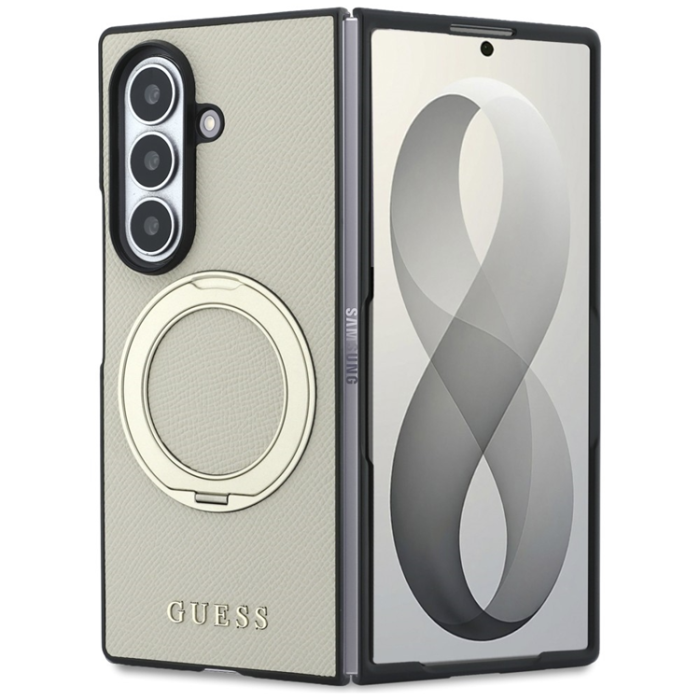 Guess - Guess Mobilskal För Galaxy Z Fold 8 Ultra MagSafe Ring Stand Grained Classic