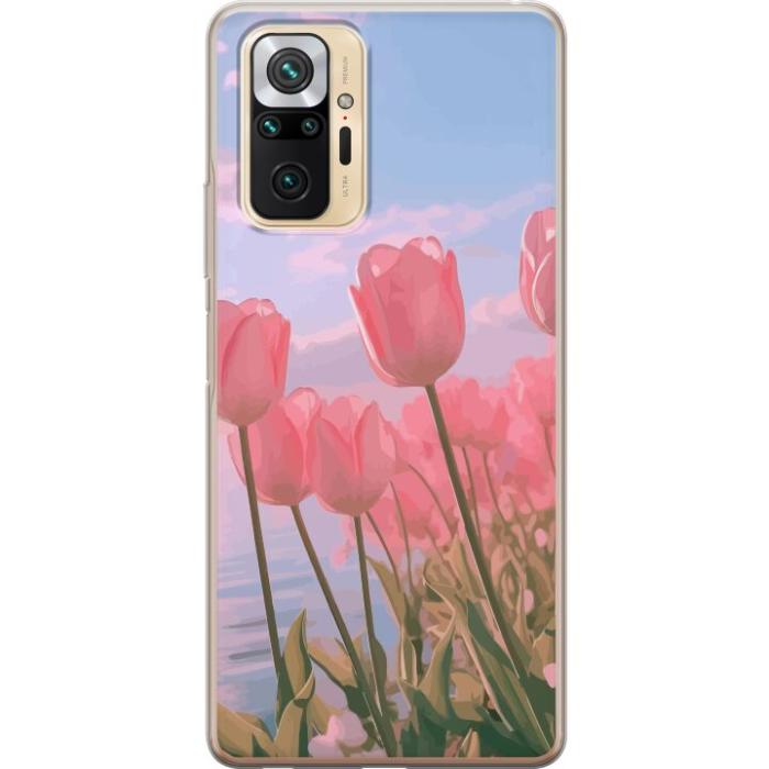 iSecrets - Mobilskal till Xiaomi Redmi Note 10 Pro med Rosa Tulpaner