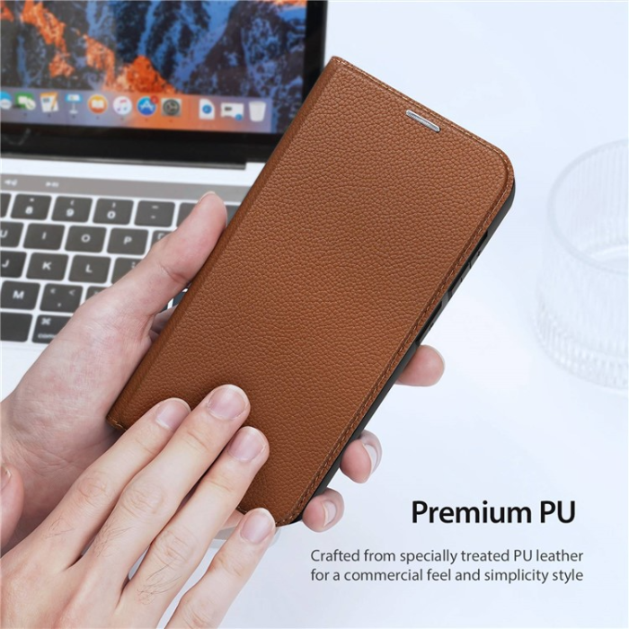 Dux Ducis - Dux Ducis Galaxy S23 Plånboksfodral Skin X2 Magnetic - Brun