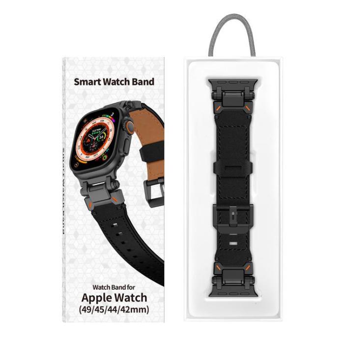 Boom of Sweden - Apple Watch Ultra (49mm) Armband Svart Äkta Läder - Svart