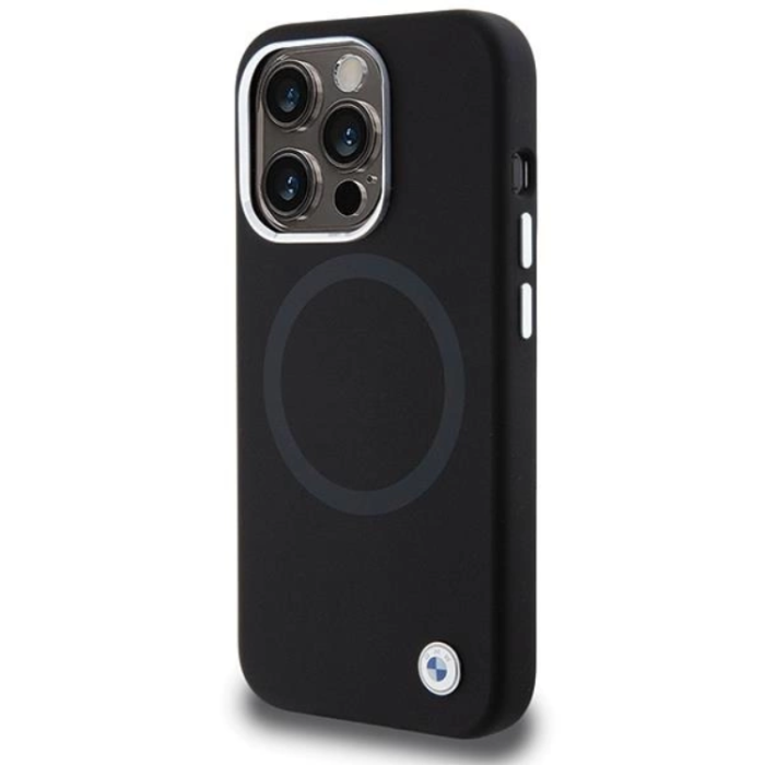 BMW - BMW iPhone 15 Pro Mobilskal Magsafe Signature Liquid Silikon - Svart