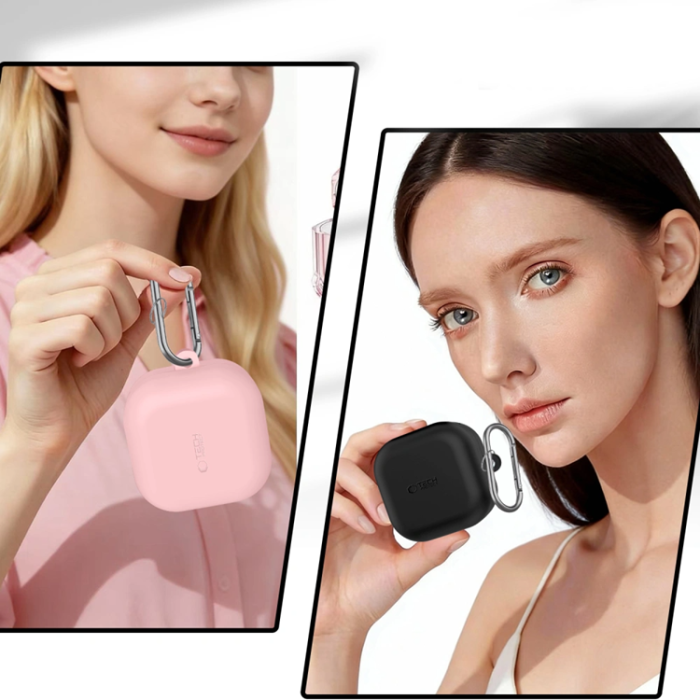 Tech-Protect - Tech-Protect Skal För Galaxy Buds 4/4 Pro Silikon Hook - Svart
