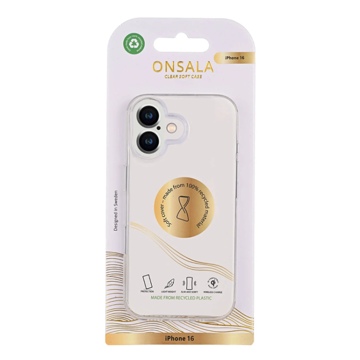 Onsala - Onsala iPhone 16 Mobilskal TPU Återvunnen - Transparent