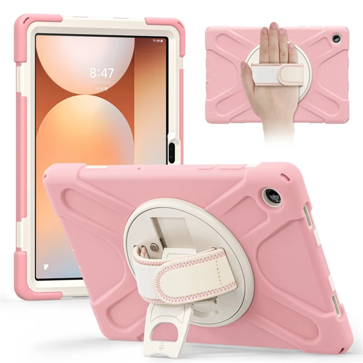 Galaxy Tab A11 Plus Mobilskal Kickstand Silikon Axelrem (Rosa) | 2353 | AlltMobil