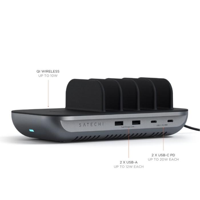 Satechi - Satechi Dock5 USB-laddningsstation med trådlös laddning